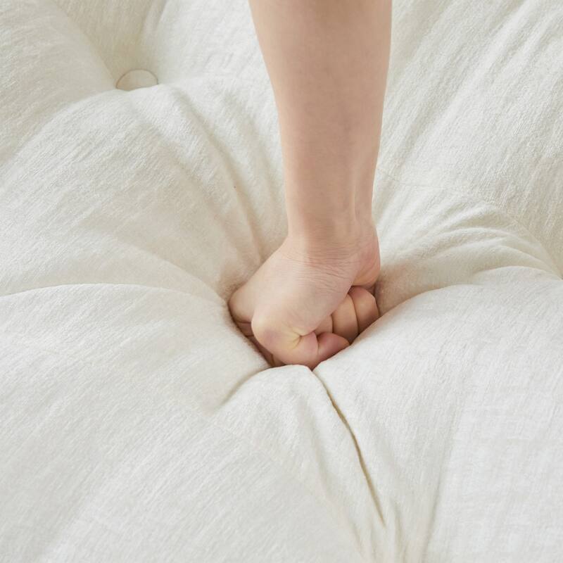 107.8" Chenille Sectional Sofa with Movable Ottoman