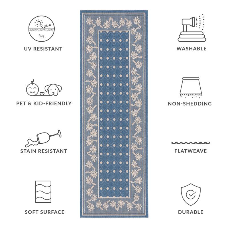 SAFAVIEH Courtyard Merilin Indoor/ Outdoor Geometric Area Rug