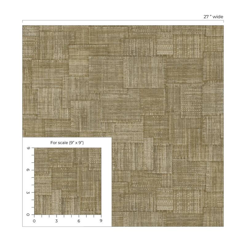Seabrook Designs Woven Blocks Embossed Vinyl Unpasted Wallpaper