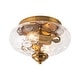 preview thumbnail 52 of 55, Modern Farmhouse 2-light Water Pattern Hammered Glass Flush Mount 9in