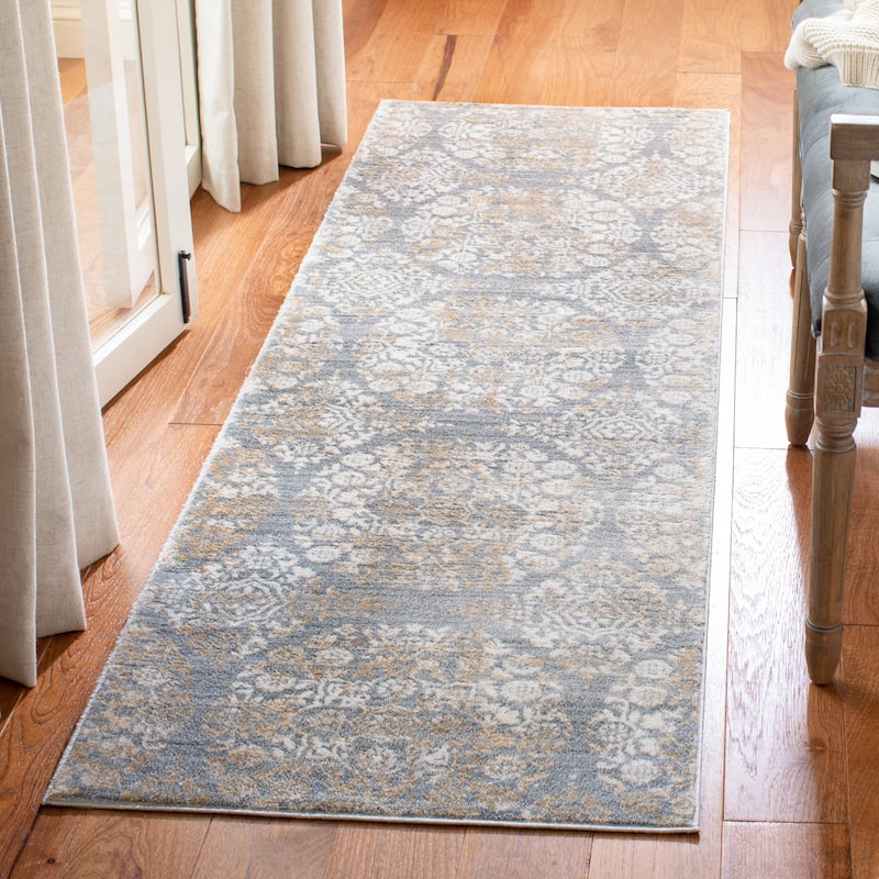 SAFAVIEH Isabella Eriona Traditional Rug - 2'2" x 7' Runner - Silver/Ivory - Runner