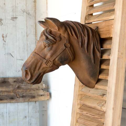 Estate Stone Wall Mount Horse Head - 6.5"L x 14"W x 11.5"H