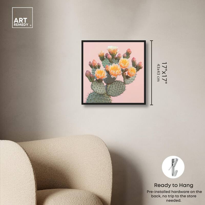 Pink and Prickly Canvas by Art Remedy