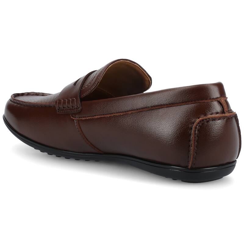 Vance Mens Yates Medium and Wide Width Perforated Slip-on Driving Penny Loafer