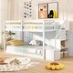 preview thumbnail 2 of 8, Costway Twin Over Twin Low Bunk Bed Solid Wood Floor Bunk Bed Frame - See Details