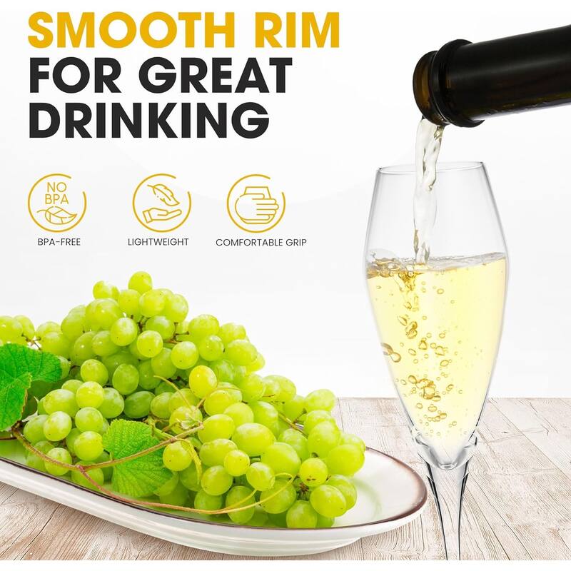 Berkware Premium Crystal Clear Champagne Long Stem Flutes