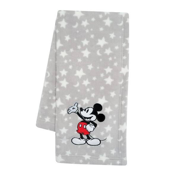 slide 2 of 4, Lambs & Ivy Disney Baby Mickey Mouse Stars Gray Soft Fleece Baby Blanket