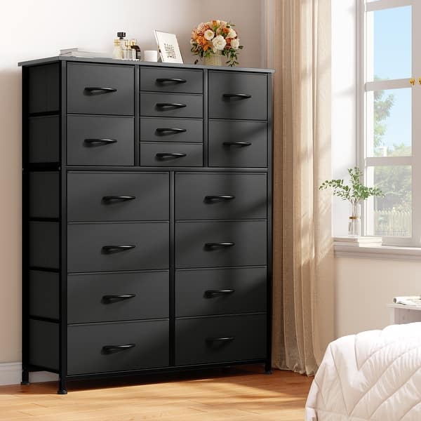 cheap metal dresser JIONJOY 9 Drawer Fluted Wide Dresser, Metal Frame Storage Chest for Bedroom Living Room Closet