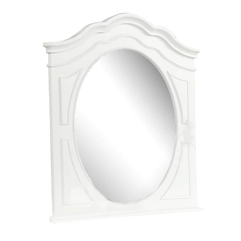 Calpan Dresser Mirror, Modern White Solid Wood Frame, 38x40