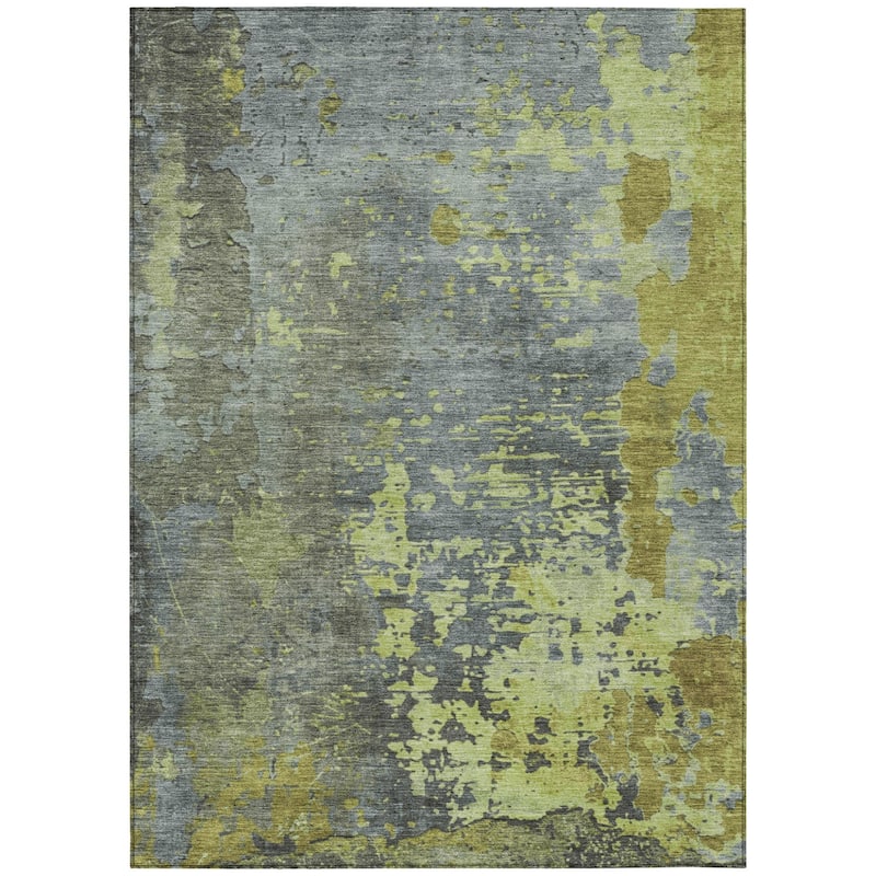 HomeRoots Abstract Transitional Rectangle Outdoor Rug - 9' X 12'