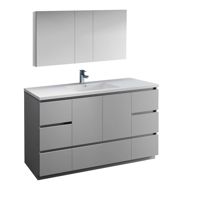 Fresca Senza 60" Free Standing Single Basin Vanity Set with MDF