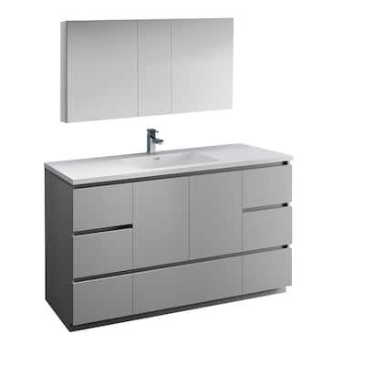 Fresca Senza 60" Free Standing Single Basin Vanity Set with MDF