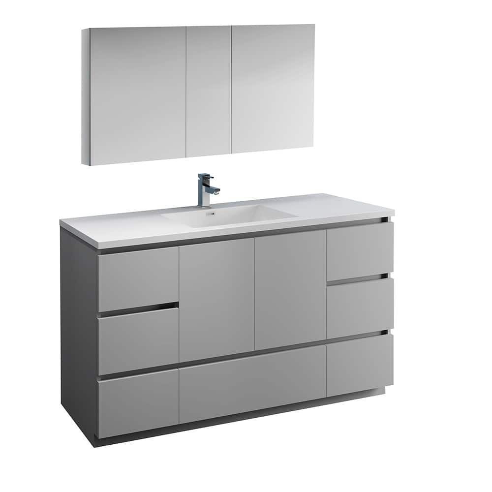 Fresca Senza 60" Free Standing Single Basin Vanity Set with MDF