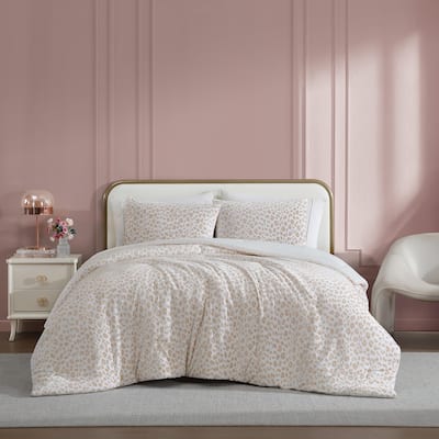 Betsey Johnson Betseys Leopard Velvet Beige Reversible Comforter Set