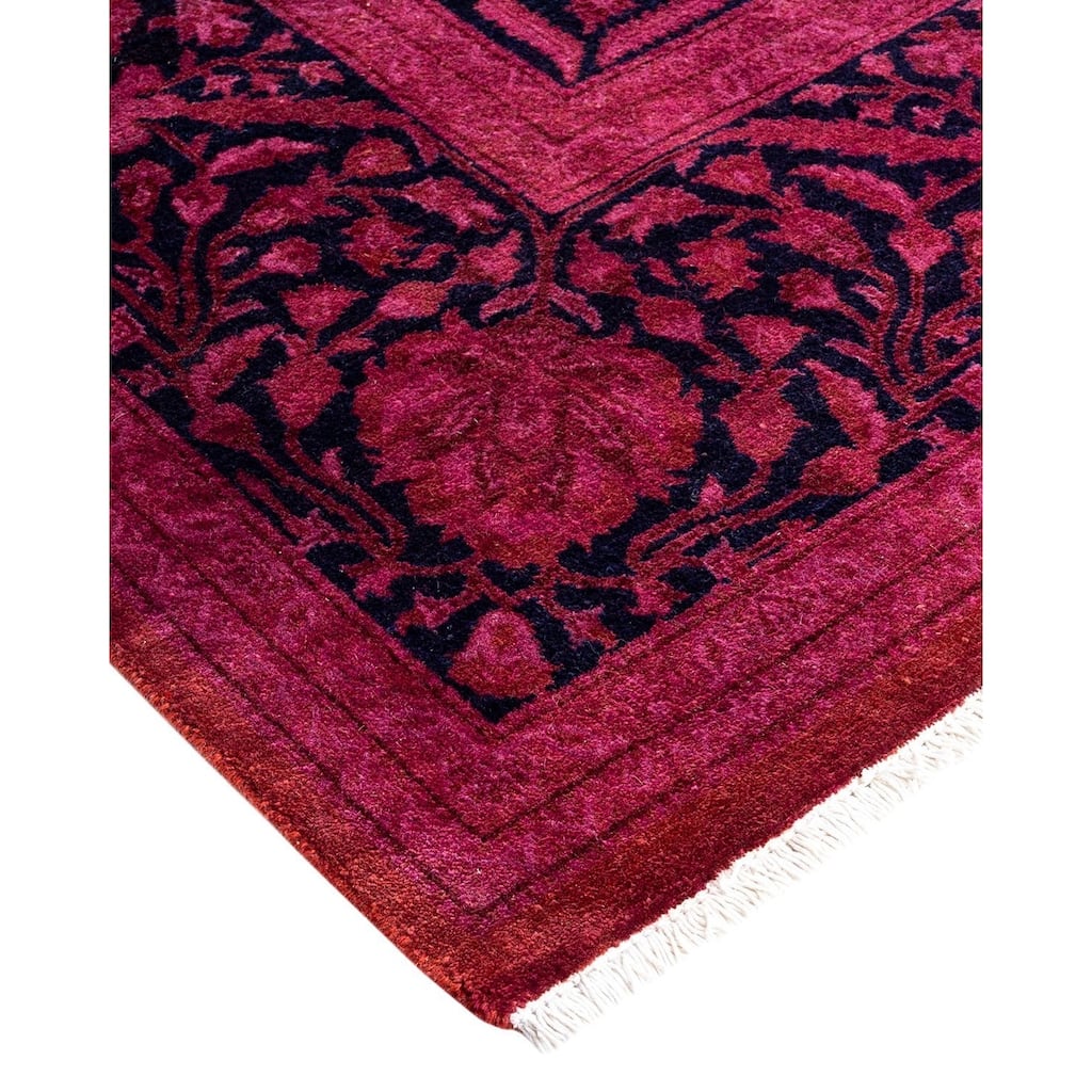 Fine Vibrance, One-of-a-Kind Hand-Knotted Area Rug - Pink, 6' 1" x 9' 2" - 6' 1" x 9' 2"