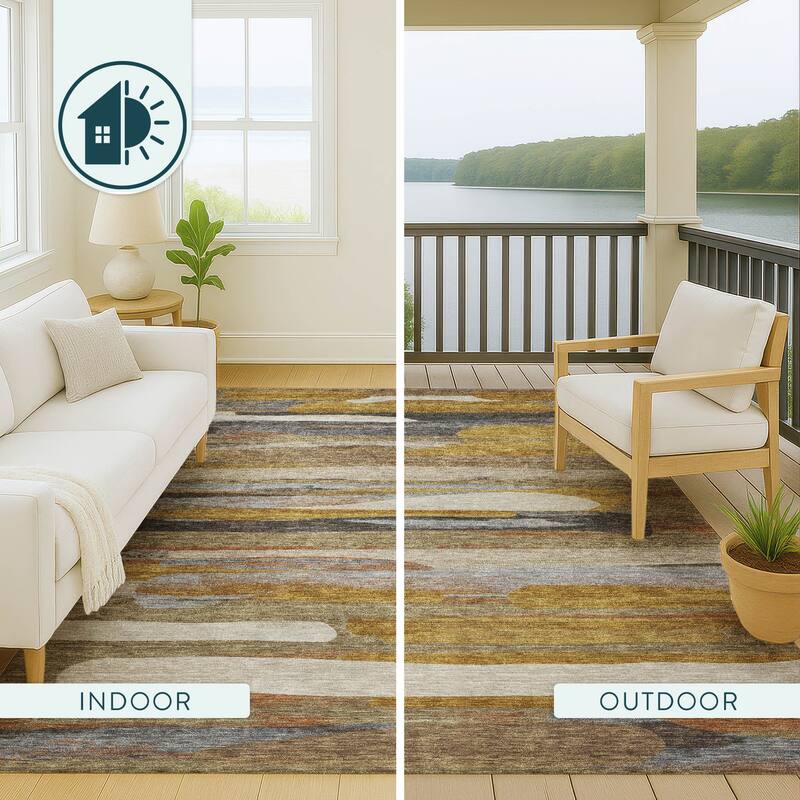 Machine Washable Indoor/ Outdoor Casual Merriam Chantille Rug