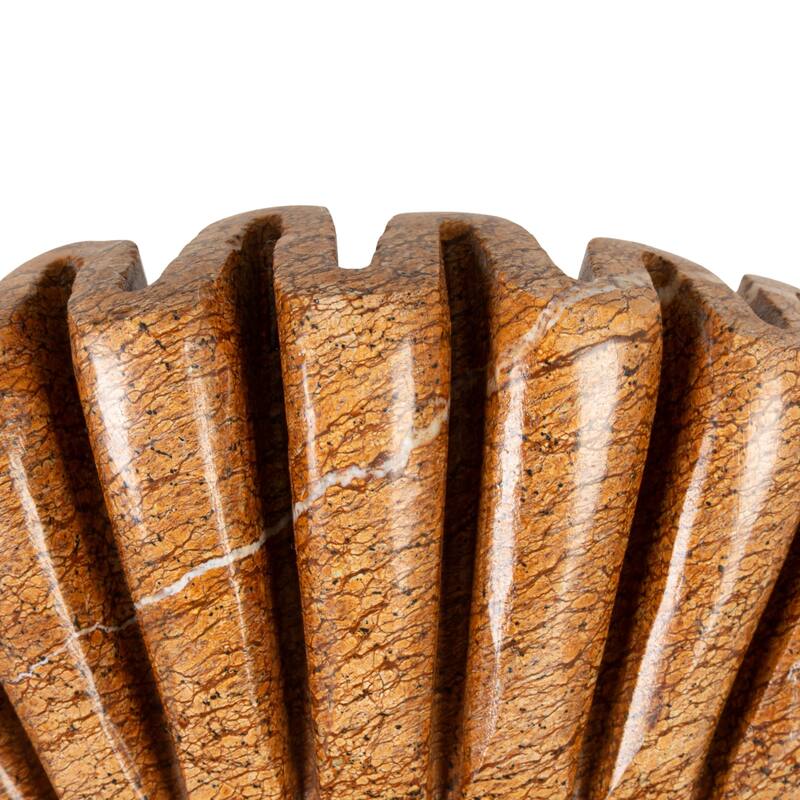 Marble Pleated Dish - 7.0"L x 7.0"W x 2.5"H