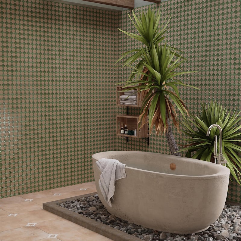 Merola Tile Tetuan Astre Cotto Emerald 12-1/8" x 21-7/8" Porcelain Wall Tile