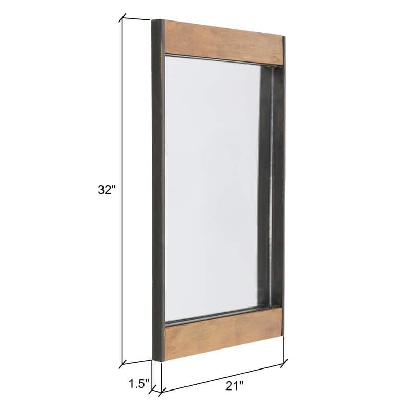 Cliveden Wood & Metal Wall Mirror - 32"h x 21"w x 1.5"d