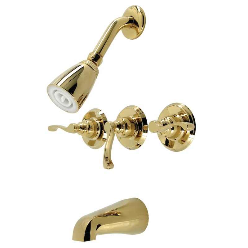 Kingston Brass Royal Three-Handle Tub and Shower Faucet