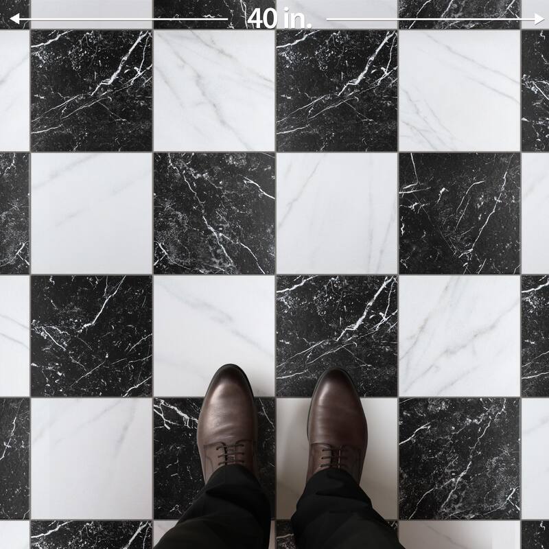 Merola Tile Merzoni Checker Ruzzini 17-7/8" x 17-7/8" Porcelain Floor and Wall Tile