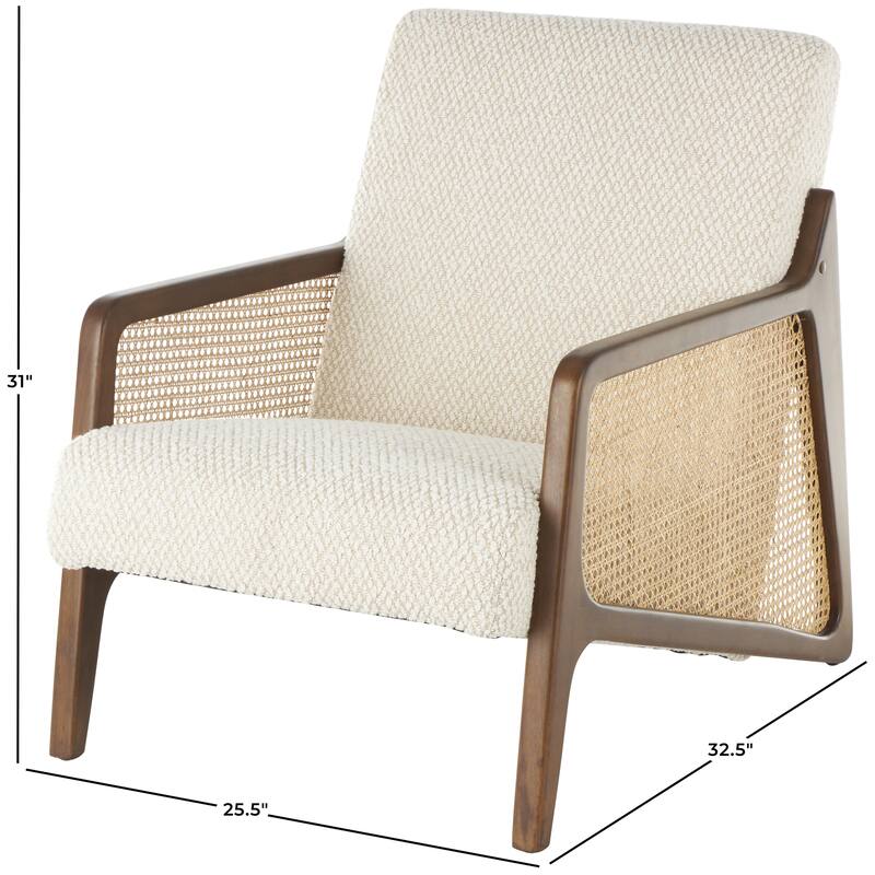 Teak Wood Handmade Mid-Century Accent Chair with Wrapped Banana Leaf Seat - Brown - Roche River Decor