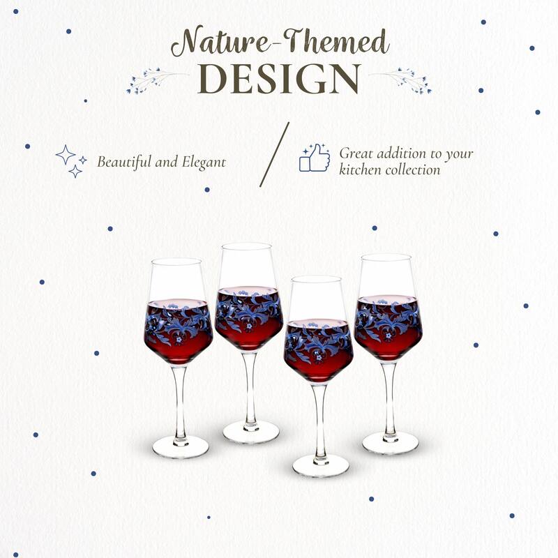 Spode Set of 4 Blue Italian Wine Glasses - 16 oz.