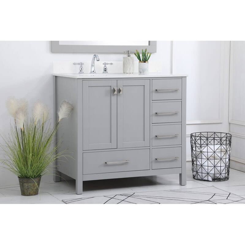 Elegant Lighting VF18836 Irene 36" Free Standing Single Basin Vanity
