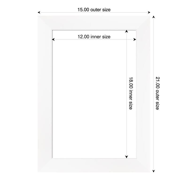 Amanti Art Cabinet White Narrow Framed Dry Erase Magnetic Board - 15 x 21 in