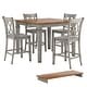 preview thumbnail 3 of 14, Elena Antique Grey Extendable Counter Height Dining Set - Double X Back by iNSPIRE Q Classic