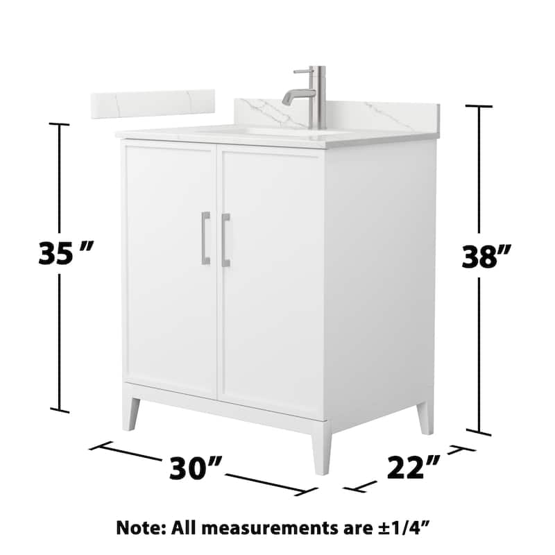 Elan 30-inch Single Vanity, Single Hole Quartz Top