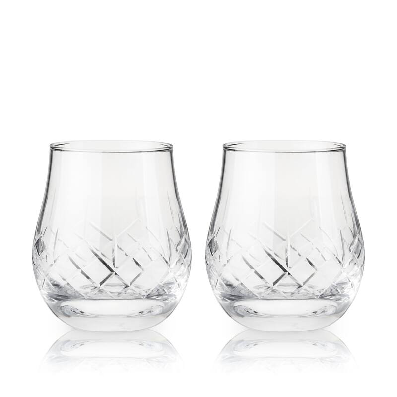Admiral Heavyweight Bourbon Glasses by Viski - Set of 2 - Clear
