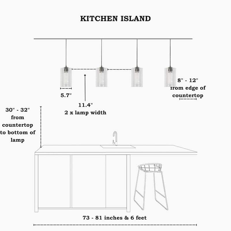 Modern Minimalist 1-Light Black Cylindrical Pendant Light Clear Striped Glass Cylindrical Kitchen Island Light for Dining Room