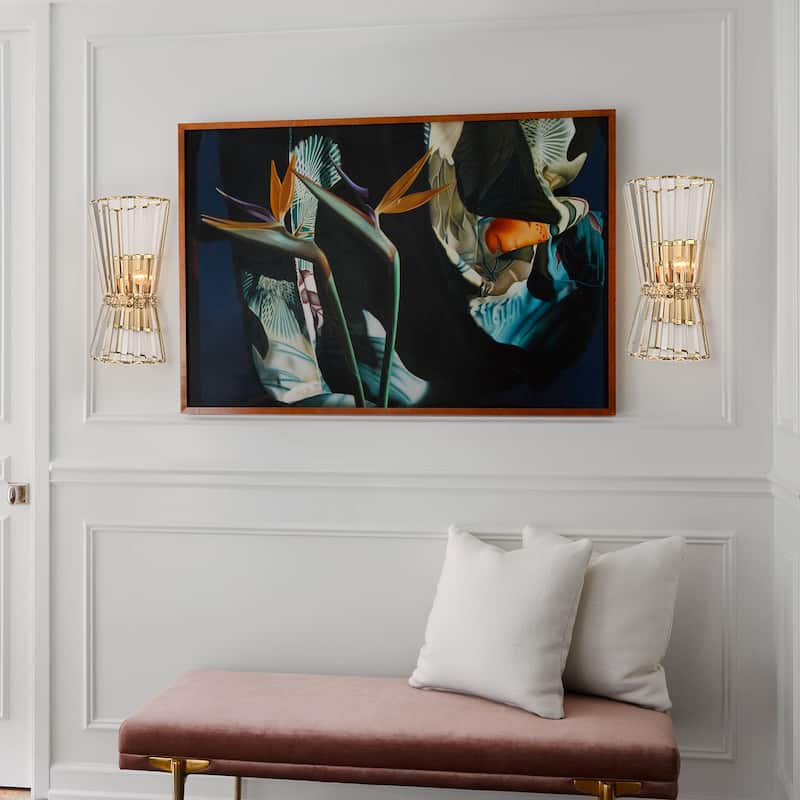 Luxury 2-Light 23.6" Wall Sconce Modern Gold Bathroom Vanity Lights - 23.6-in H x 4.72-in W x 2.4-in D
