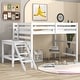preview thumbnail 1 of 12, Full Size Pine Wood Loft Bed with Platform & Ladder, Safety Rails, Easy Assembly