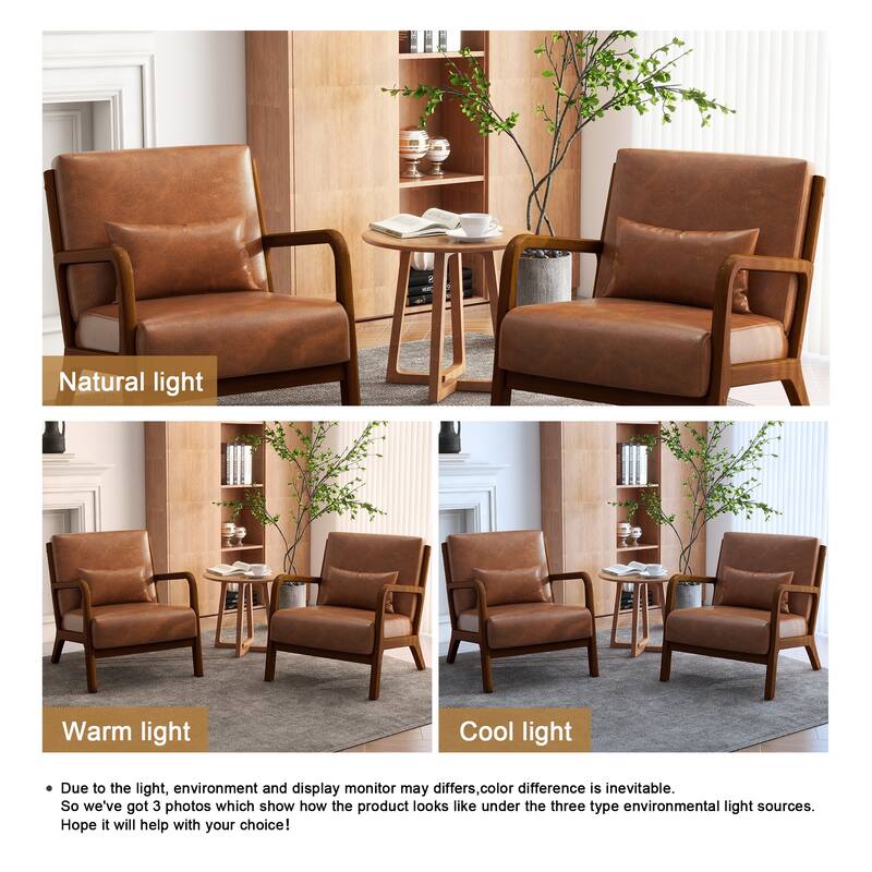 Upholstered Armchair Accent Chairs with Pillows Set of 2