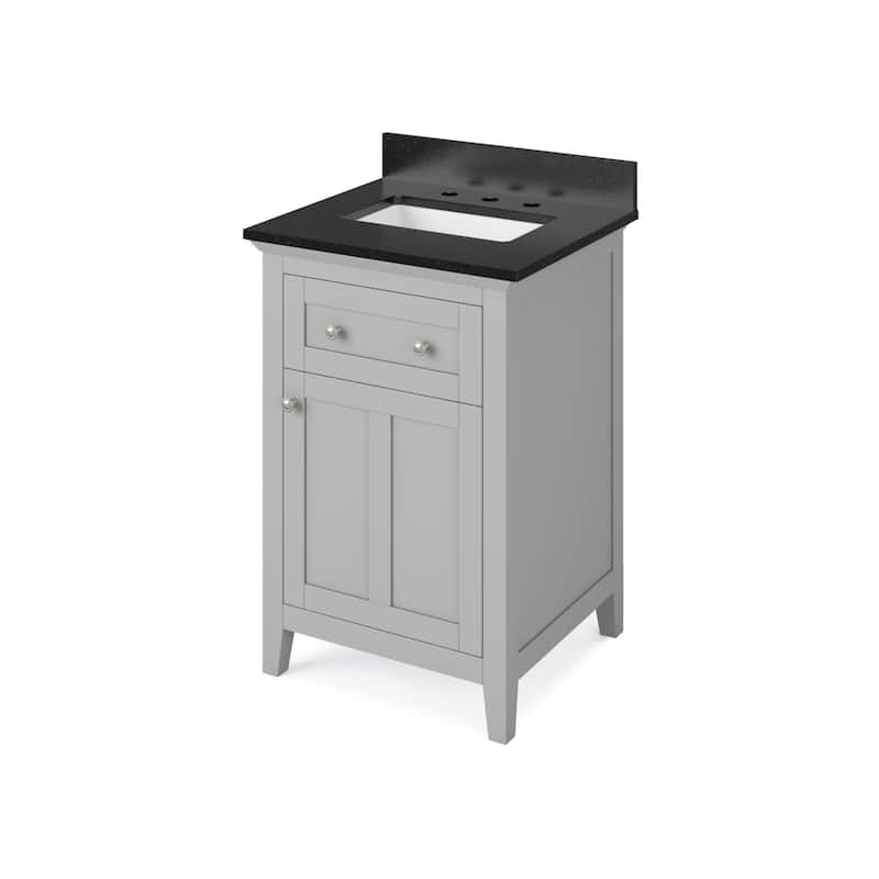 Jeffrey Alexander VKITCHA24-GRANITE Chatham 24" Free Standing Vanity - Grey / Black - Steel Finish