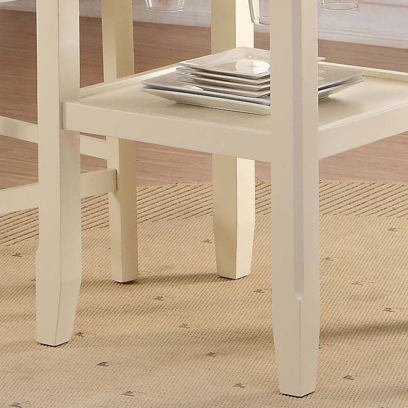 Cream 2-Shelf Counter Height Table