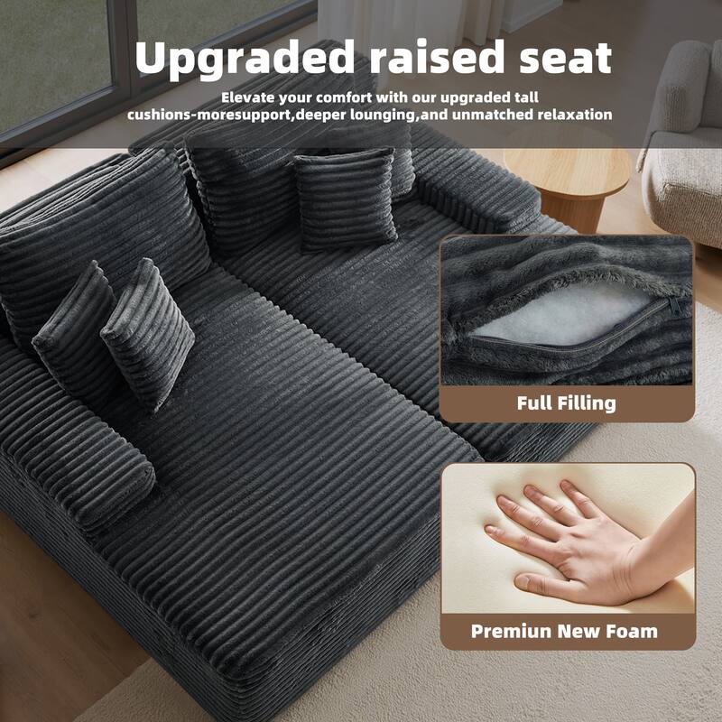 Cathy 82" W No Assembly Required Chaise Sofa Lounge Sectional Couch