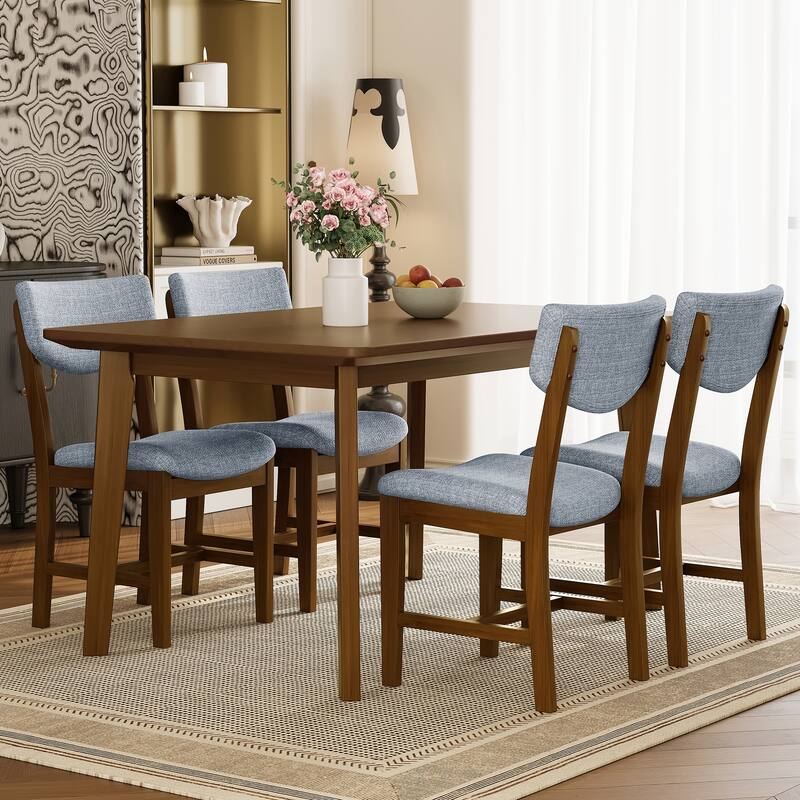 Rustic Farmhouse Dining Table - Solid Wood Frame, Minimalist Modern Dining Table for Kitchen, Dining Room