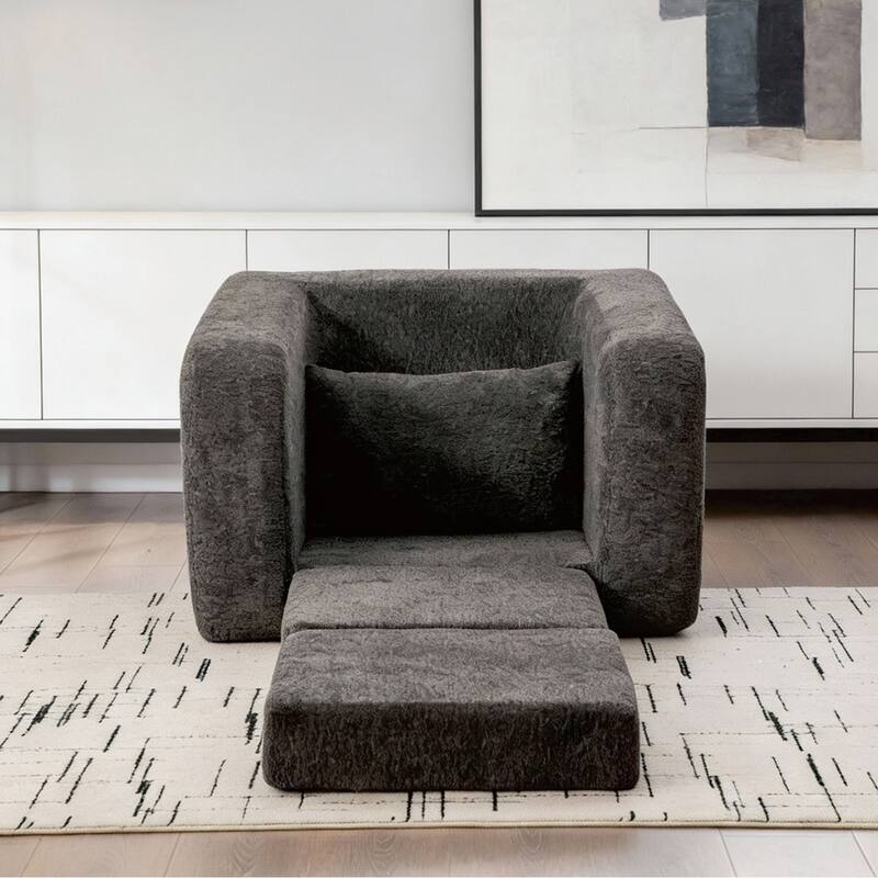 40"W Single Foldable Sofa Bed Equipped with Armrest and Backrest