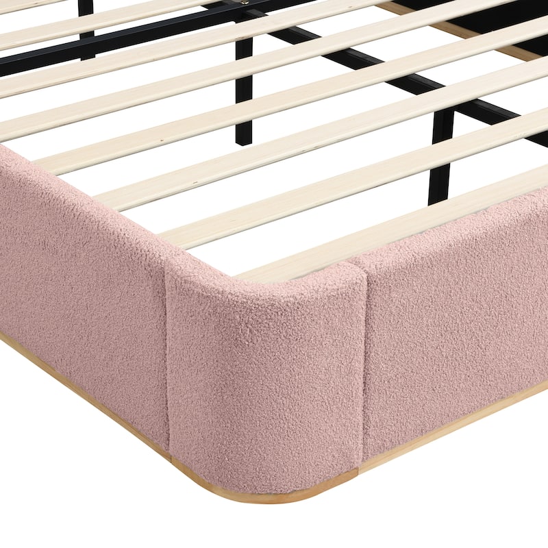 Christopher Knight Home - Valerian Boucle Upholstered Platform Bed with Double-Pillow Headboard