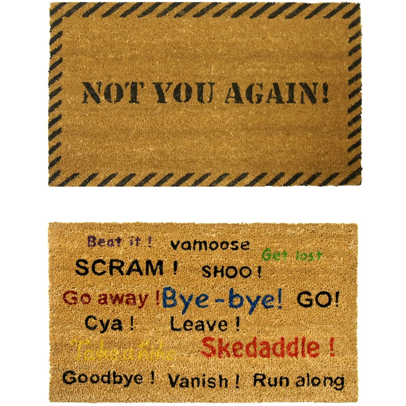Rubber-Cal Rude "Leave Door Mat" Kit - 18" x 30" - 2 Doormats