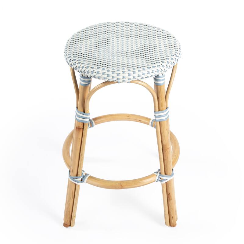 Tobias 24" Rattan Round Counter Stool
