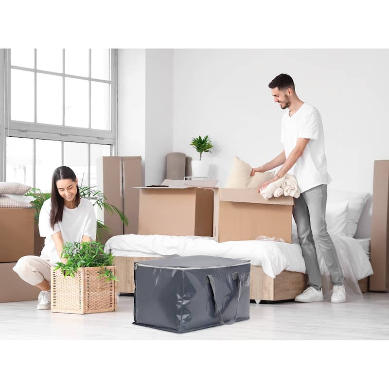 4 Packs Clothes Storage, Storage Bags, Moving Bags for Organizing Clothing, Comforter, Closet Organizers with Handles 27*14*14in