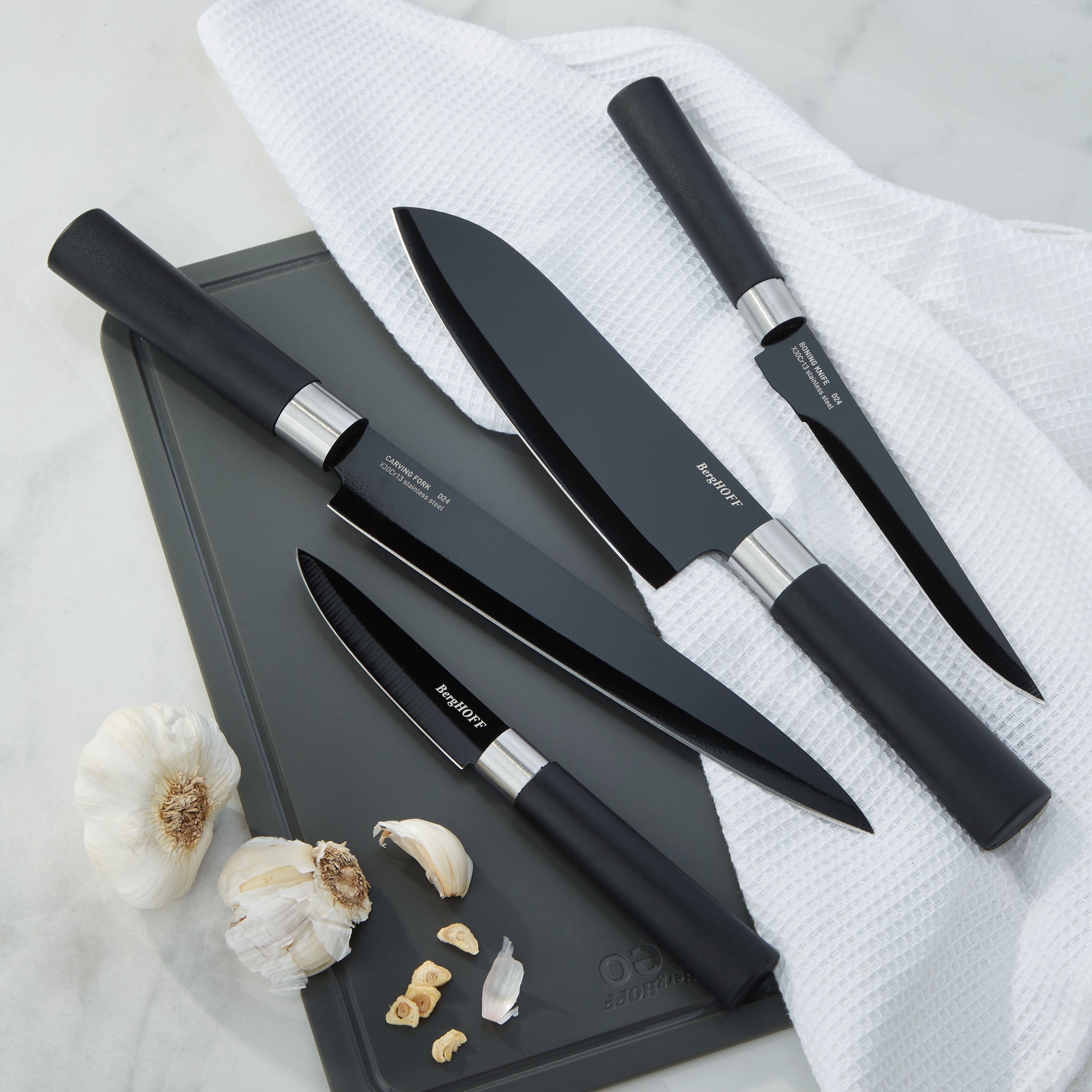 BergHOFF DiNA Prime 4Pc Stainless Steel Knife Set with Ceramic