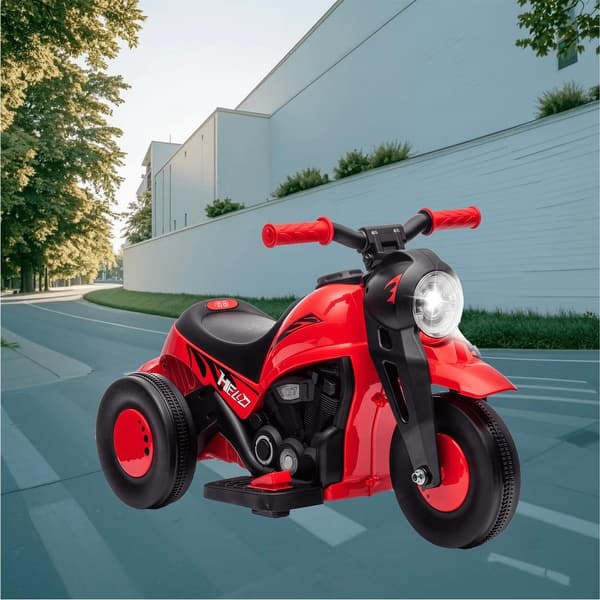 slide 2 of 31, Electric Kids Motorcycle, 6V Bubble Ride-on with LED Lights, 3 Wheeled, Music, and Forward Reverse Function for Toddlers Red