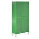 preview thumbnail 1 of 14, The Novogratz Channing Tall 2 Door Metal Storage Cabinet Kelly Green