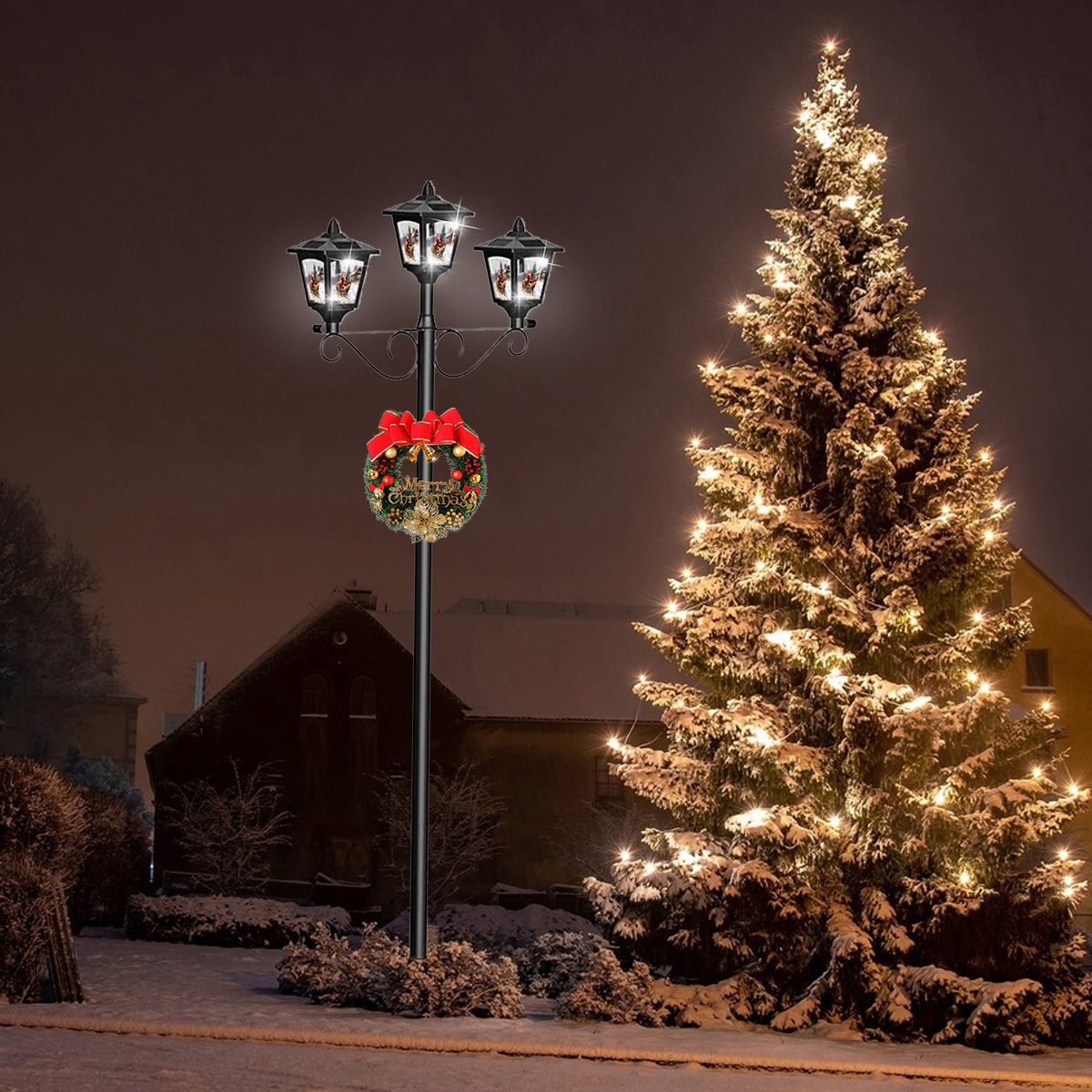 Solar christmas lamp post cheap