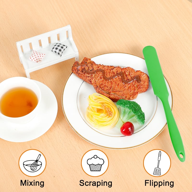 Silicone Heat Resistant Non-scratch Turner Non Stick Jar Spatula - 1pcs